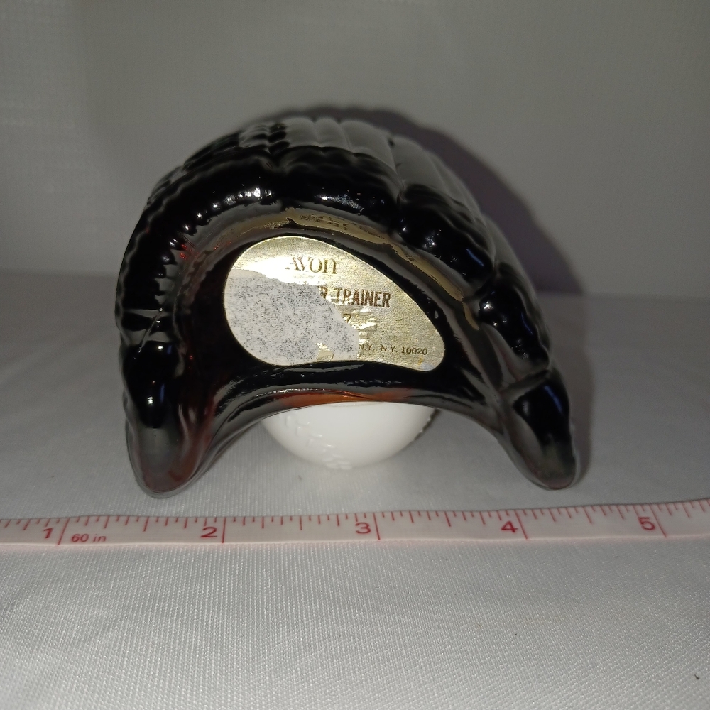 Avon Vintage Collectors Fielders Choice 70s Brown Glass Baseball Glove Decanter - Picture 5 of 6